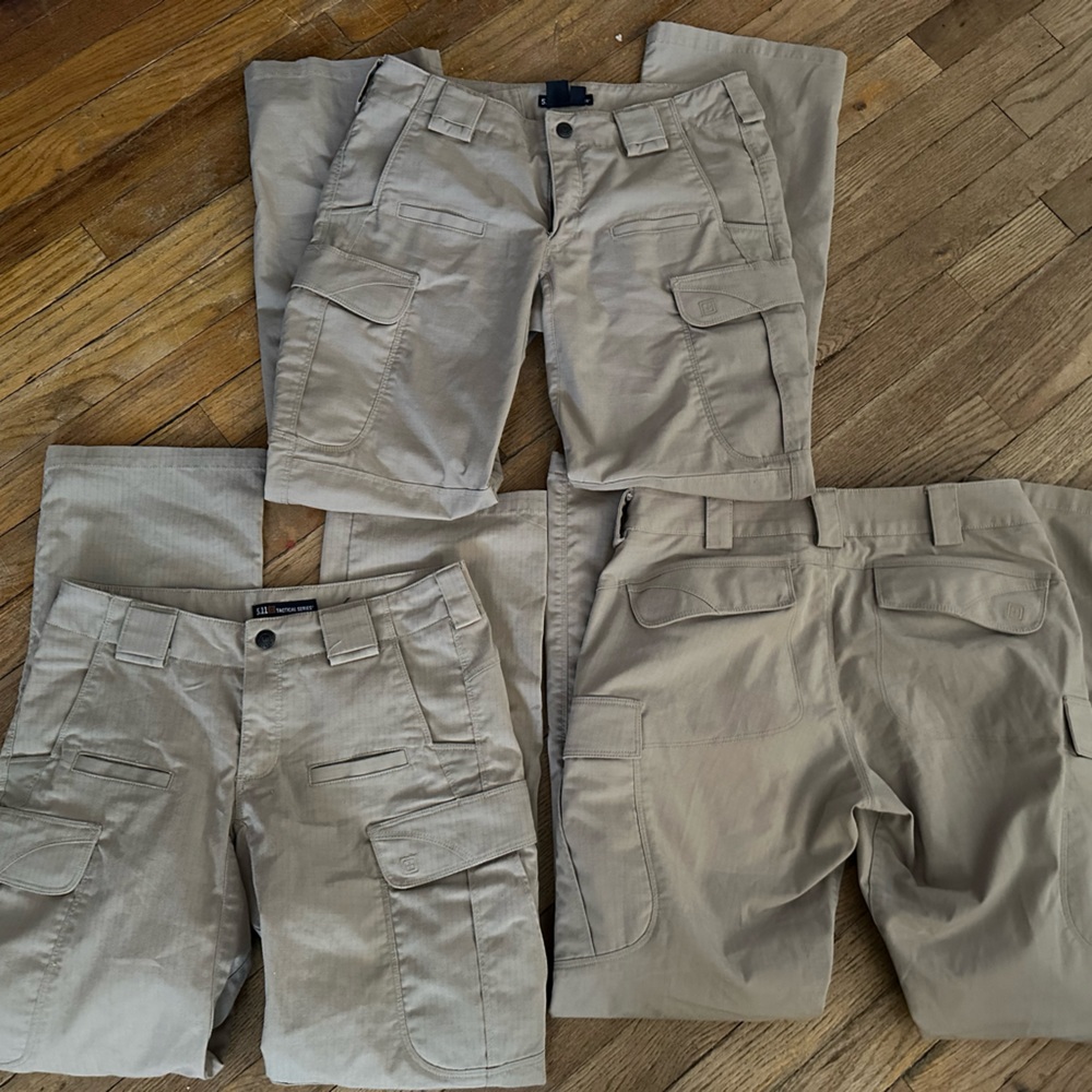 I have 3 pairs of 5.11 tactical jeans. Sizes 2, 4 and 6. Hardly worn, no stains